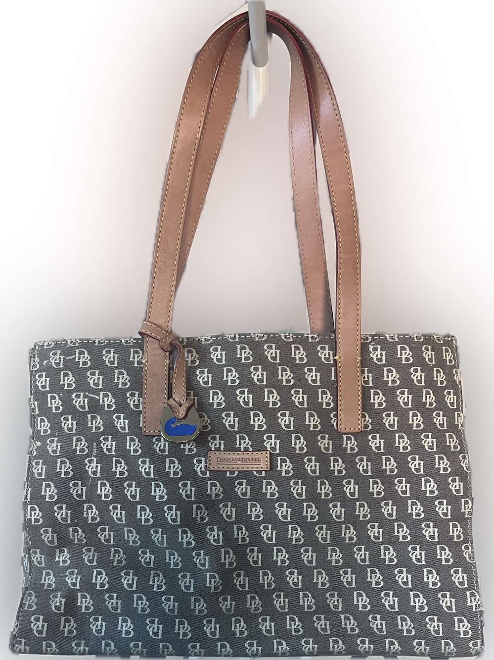 Dooney & Bourke signature monogram canvas tote bag with Pink Liner